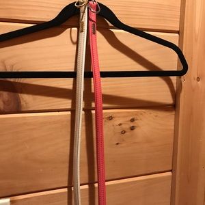 Calvin Klein Pink and Ivory Belts. Set of two.